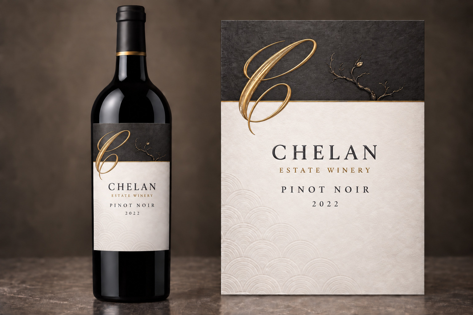 Pinot Noir 2022 bottle and label design from the wine catalog