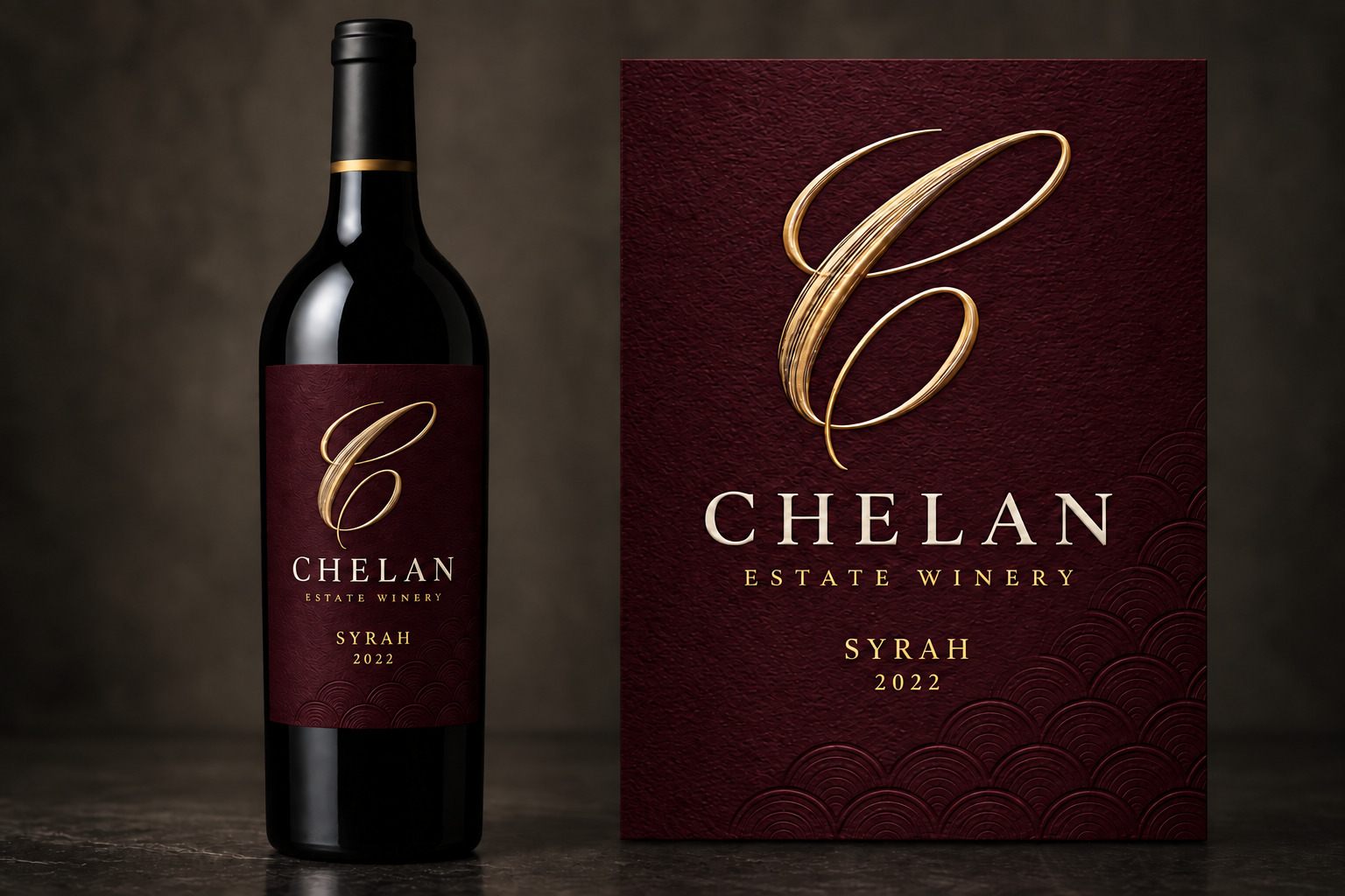 Syrah 2022 bottle and label design from the wine catalog