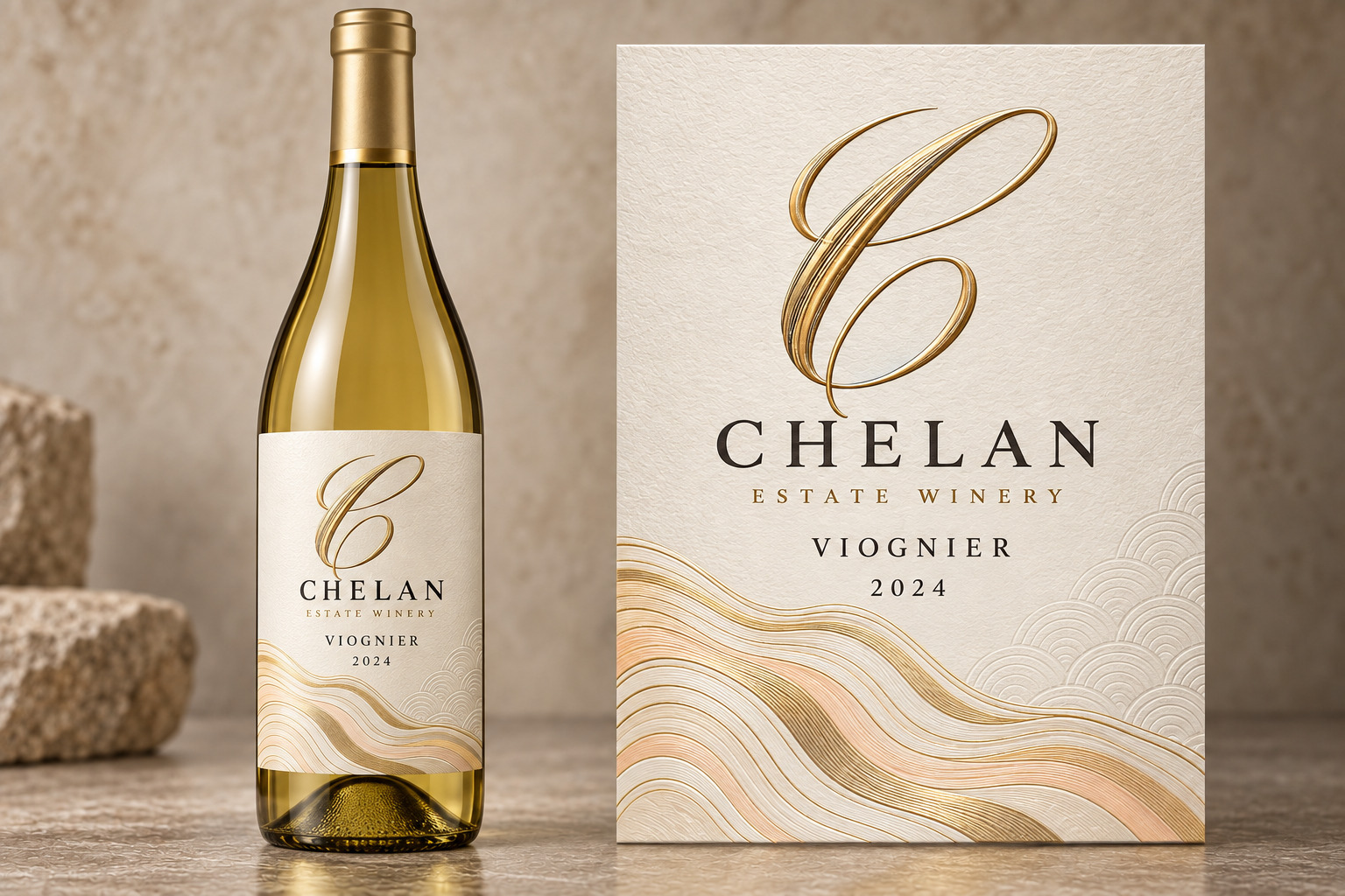 Viognier 2024 bottle and label design from the wine catalog