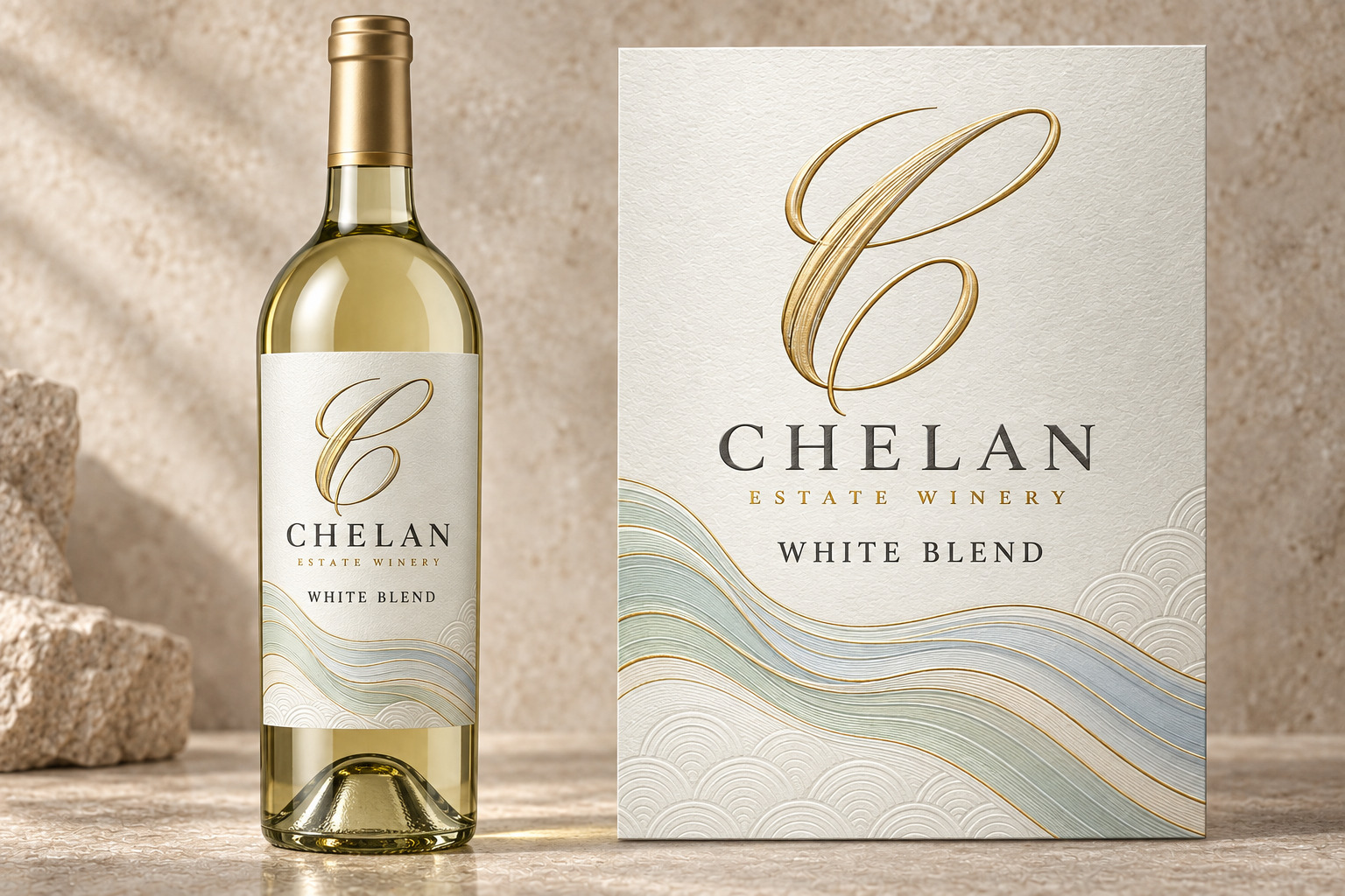 White Blend bottle and label design from the wine catalog